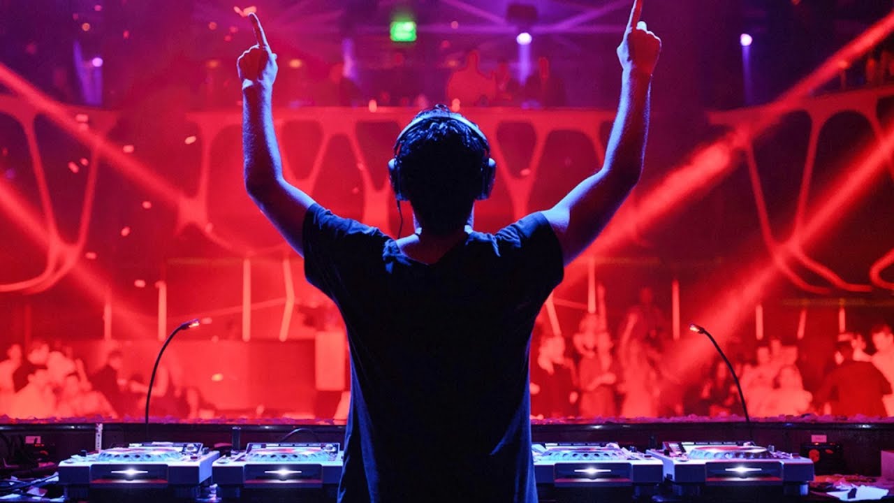 A person standing in front of a stage